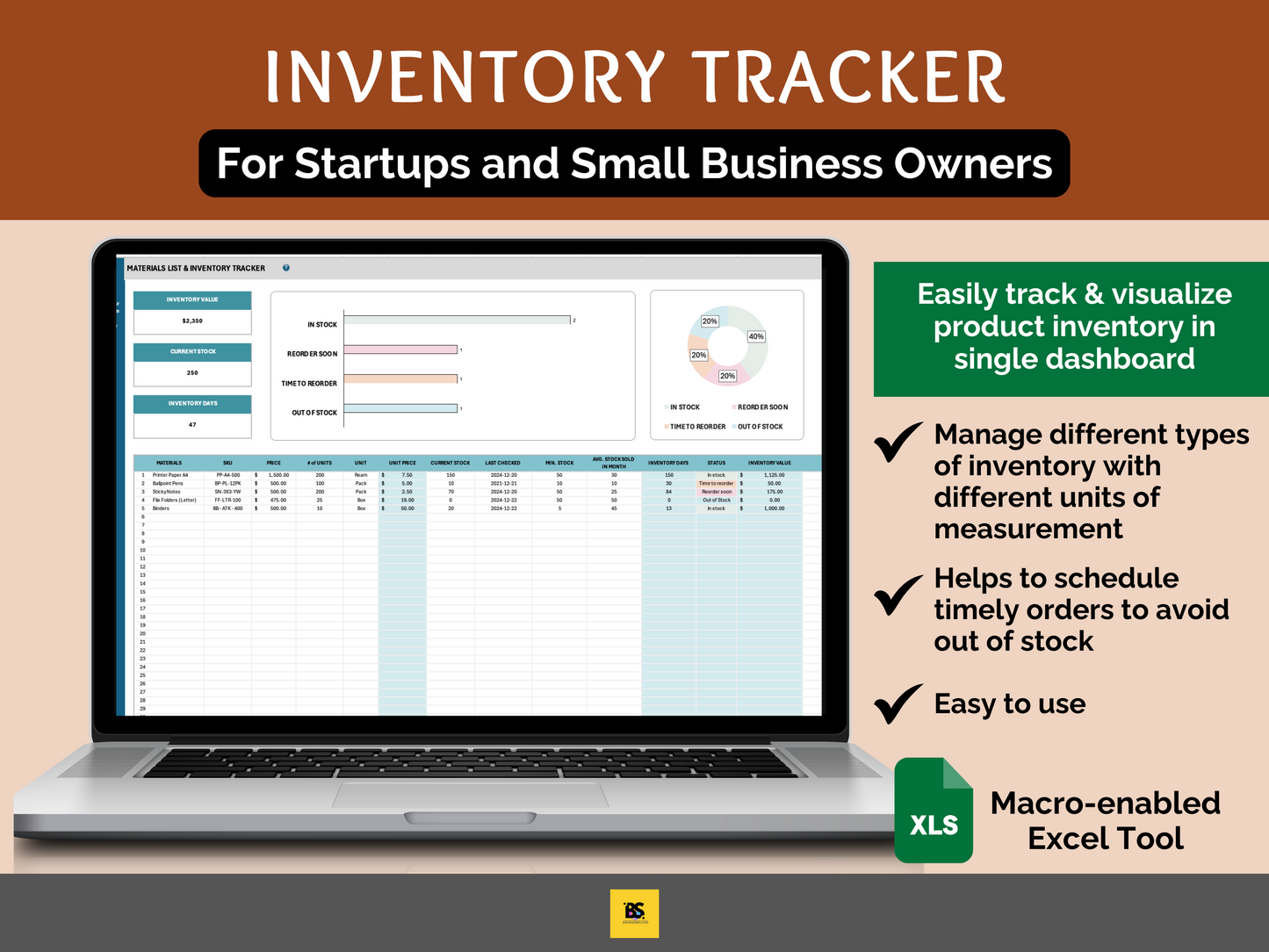 Simple inventory tracker for small business owners and startups