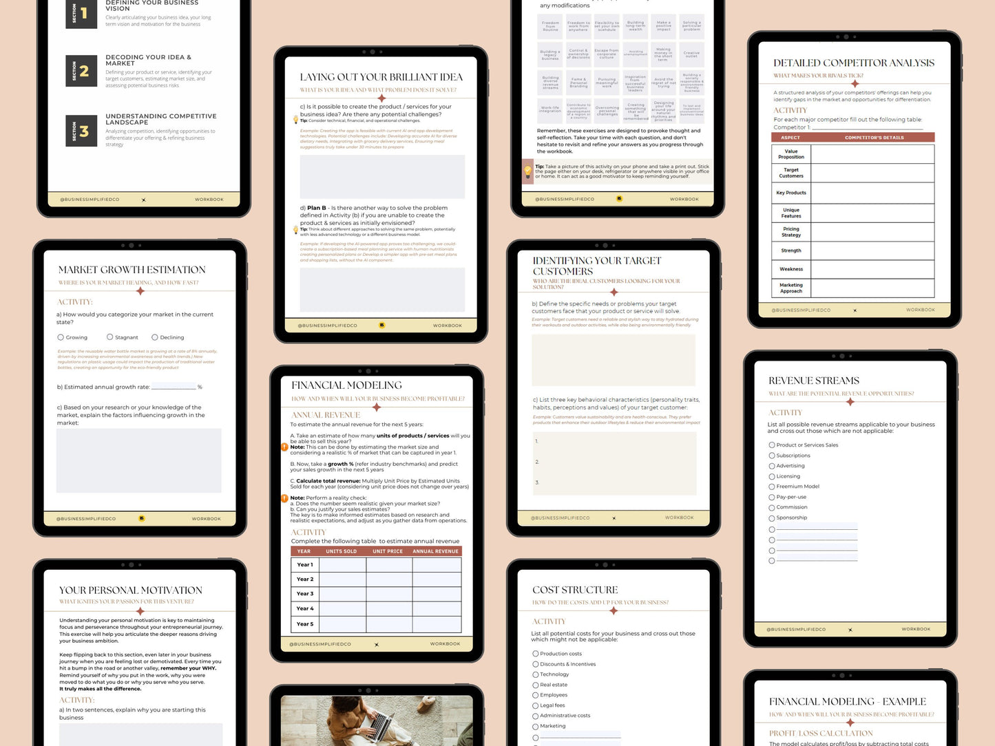 70 Page Business Planning Workbook for Startups & Small Business Owners