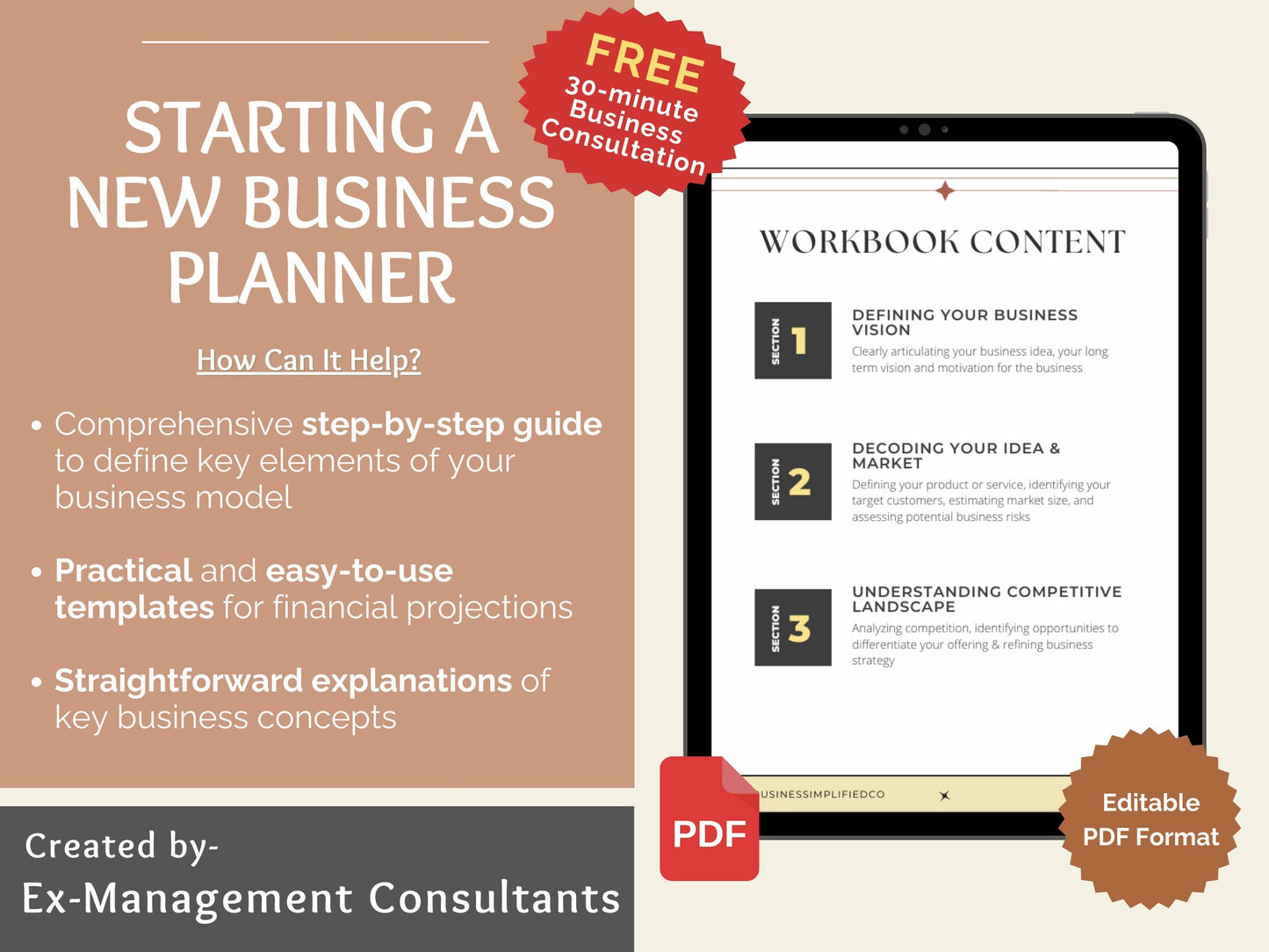 70 Page Business Planning Workbook for Startups & Small Business Owners