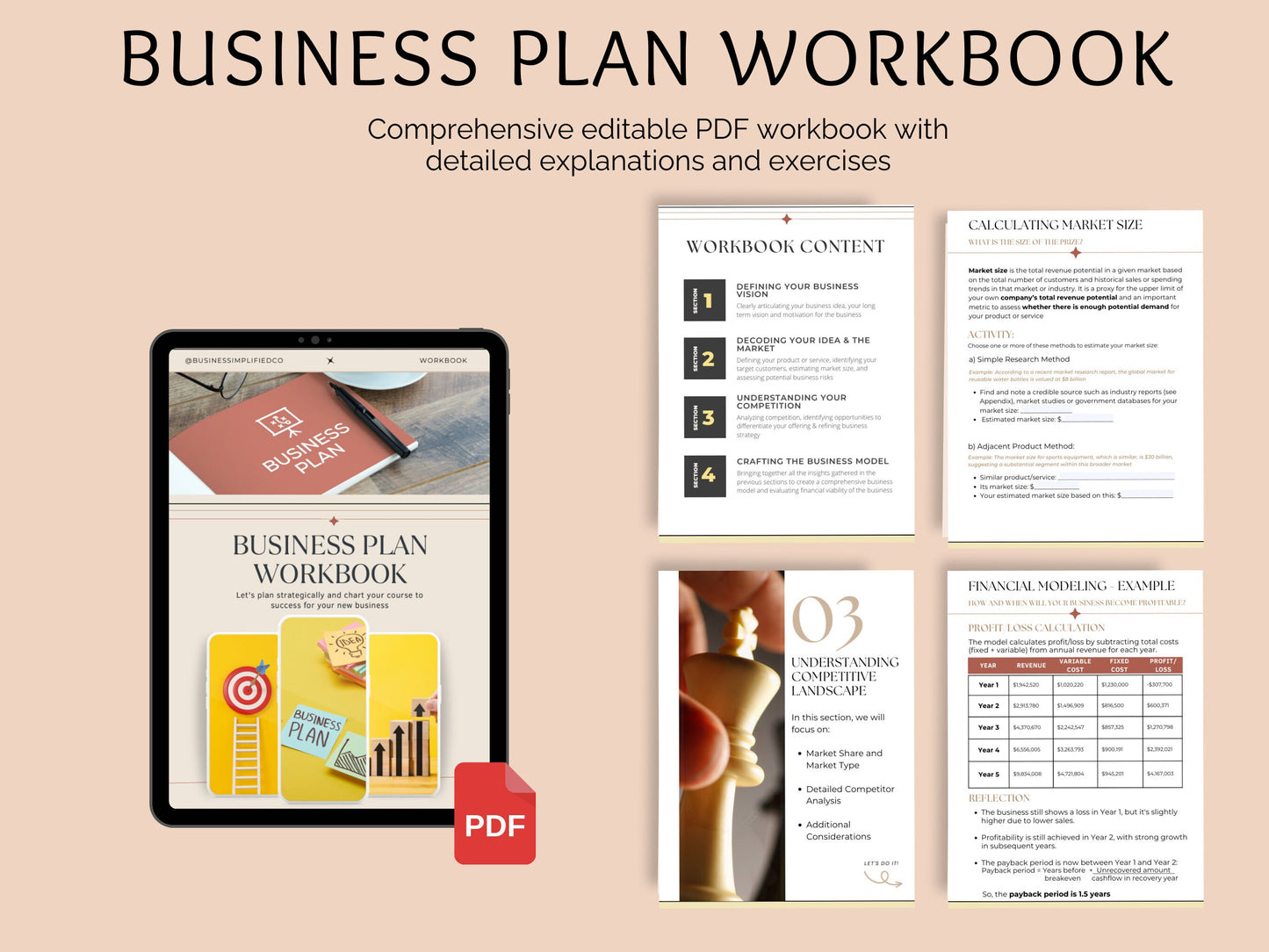 70 Page Business Planning Workbook for Startups & Small Business Owners