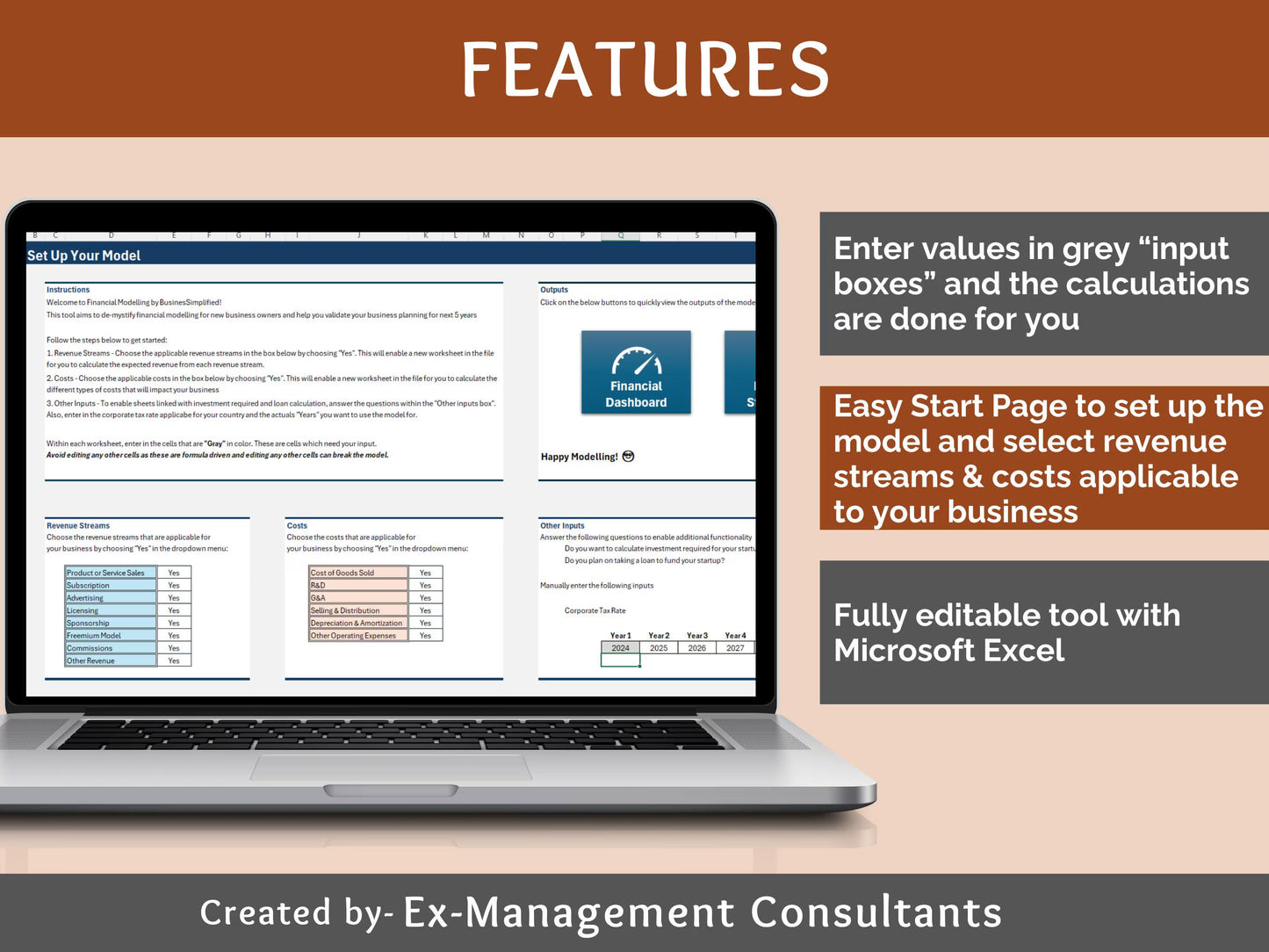 Business Validation Excel Workbook | Business Plan Financial Projections for Startups and Small Business Owners
